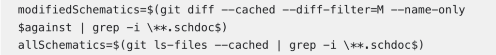 The building of an array for the modified schematics, and an entire list of schematics in the repository.