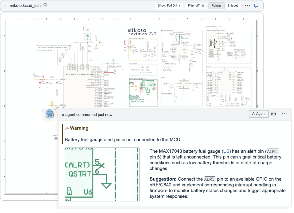 AI agent commenting on a schematic